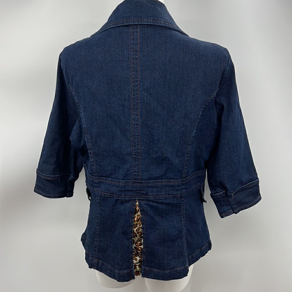 Classic Dark Blue Denim Women's Jacket - Picture 5 of 8